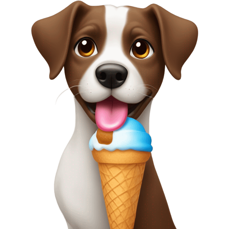 Dog eating ice cream ￼ emoji