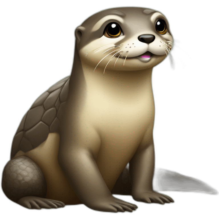 Loutre sur un tortue emoji