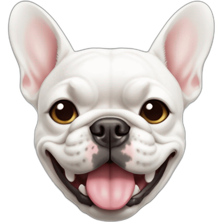 white-french-bulldog-winking-face emoji