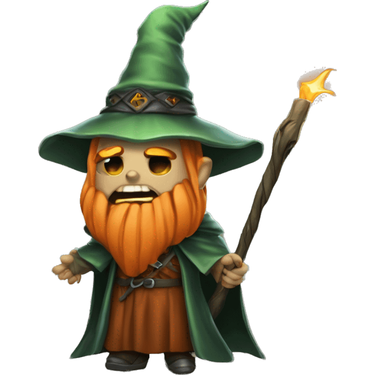 half-orc male wizard necromancer pumpkin emoji