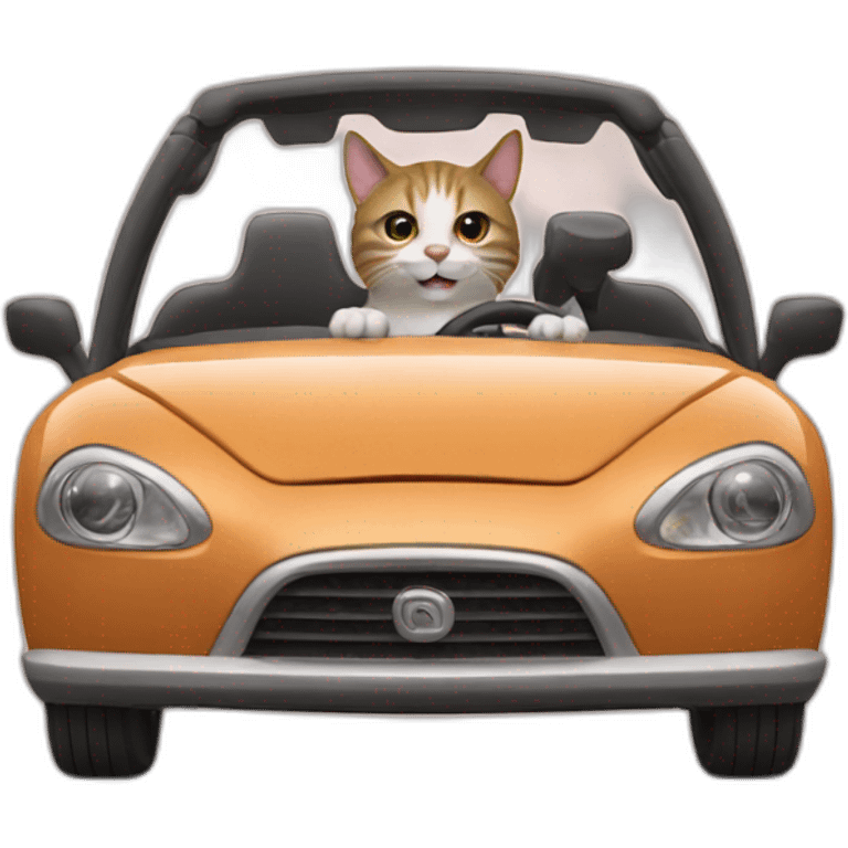 Cat driving car emoji