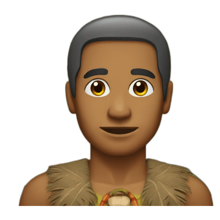 Aboriginal man with palm tree in background emoji