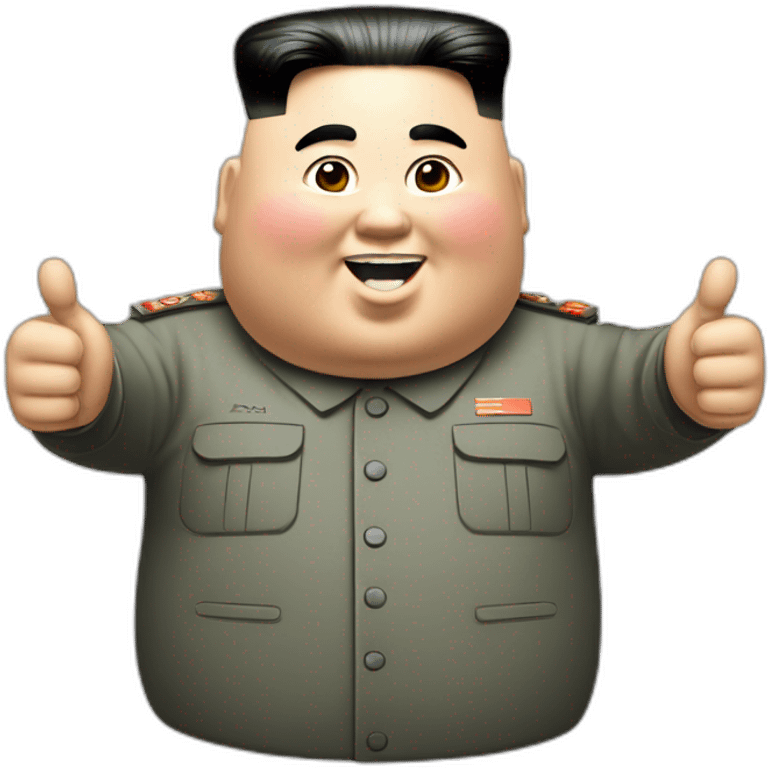 super fat Kim jong un and Nike LOGO and thumbs up emoji