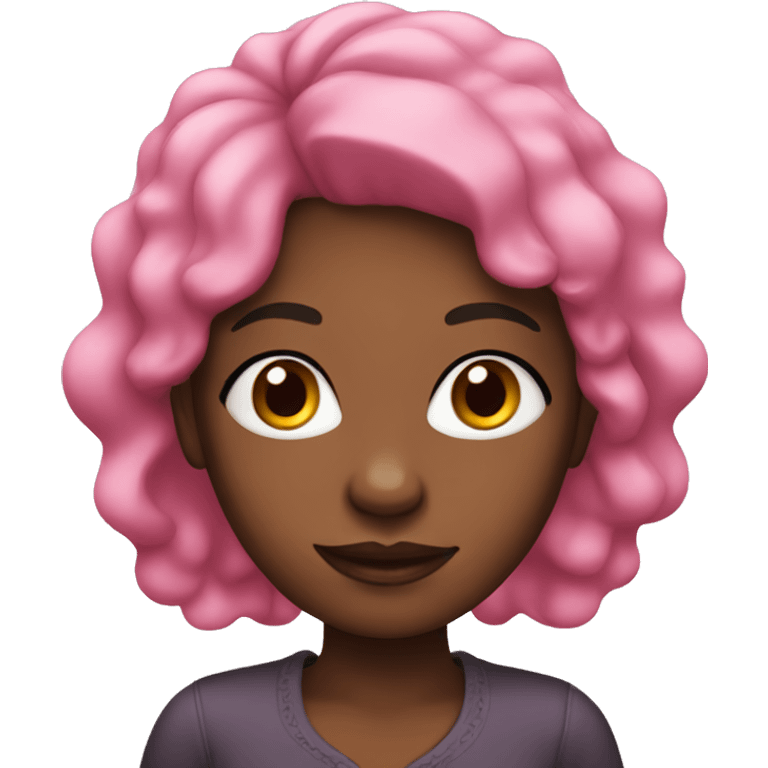 Pink haired African American woman  emoji