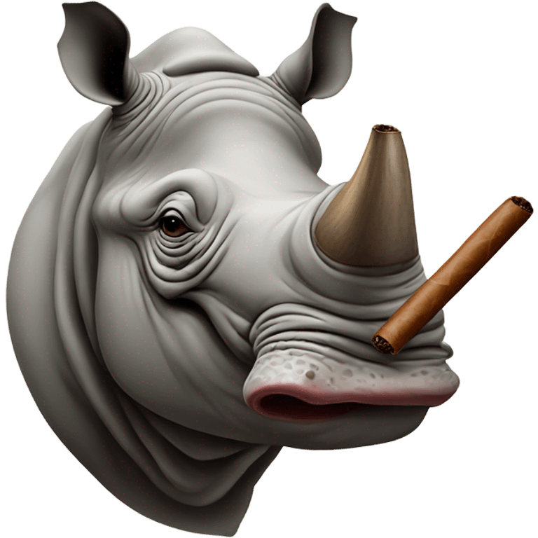 Rhino with a cigar emoji