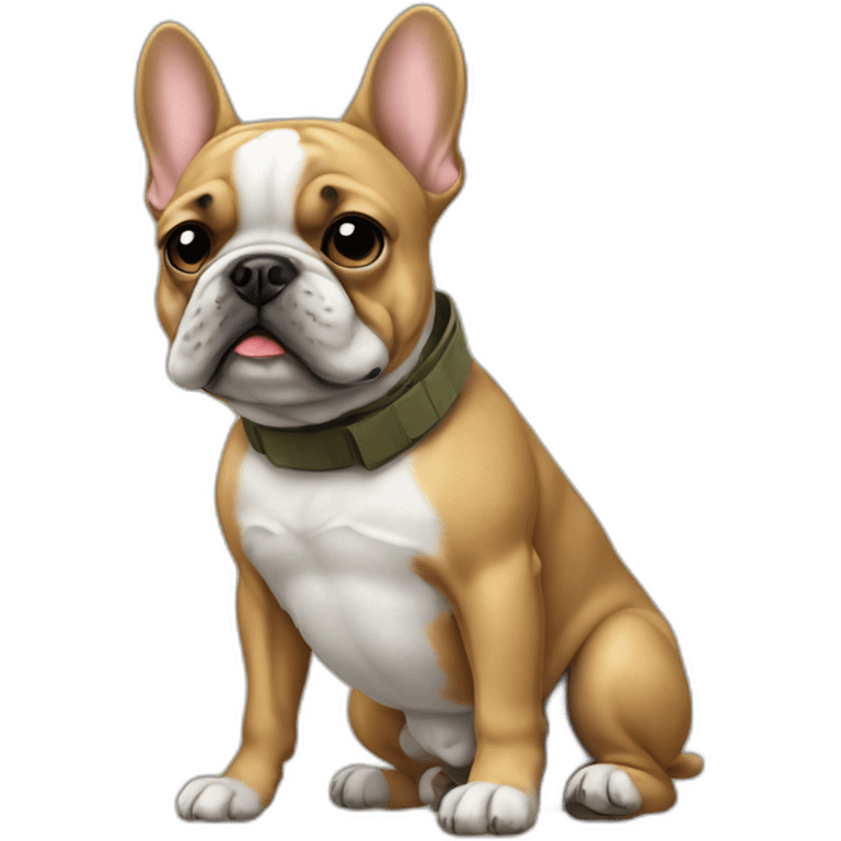 frenchie dog as a military emoji