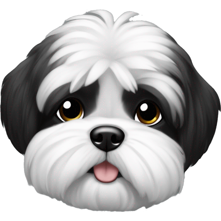 Hund Shi tzu schwarz weiß  emoji