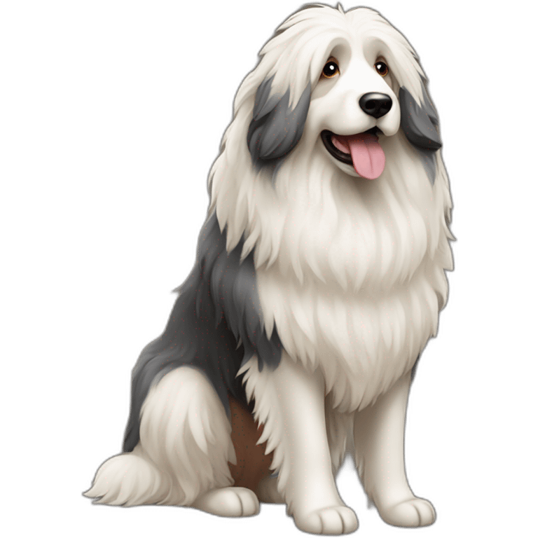 Dog old engliish sheepdog full-height emoji