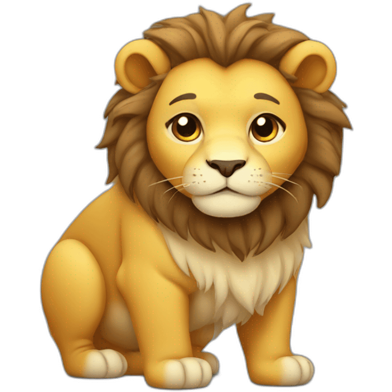 Cute little chubby Lion  emoji