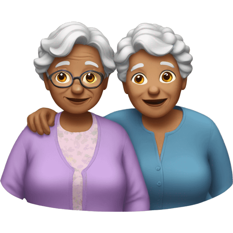 Granny with a friends emoji