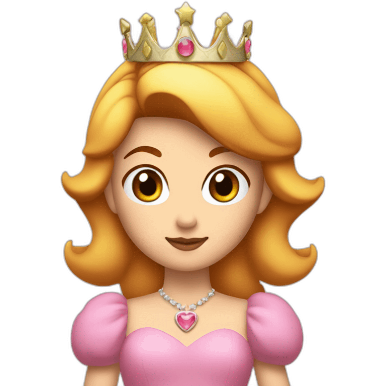 princess peach with tiara and brown bob emoji