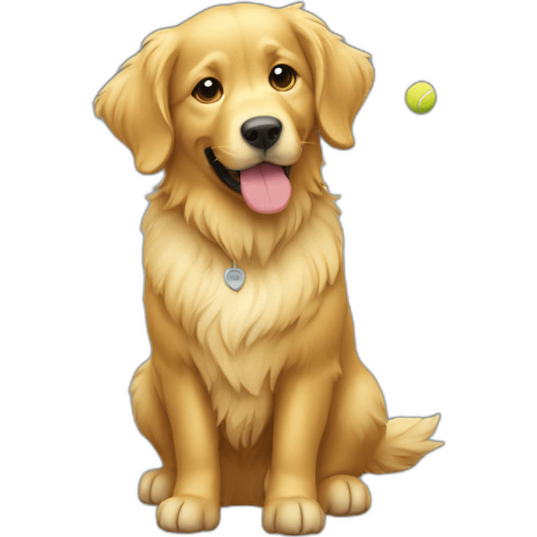 Golden retriever tennis player emoji