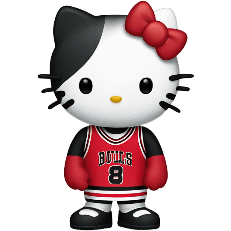 Hello kitty wearing a bulls jersey  emoji