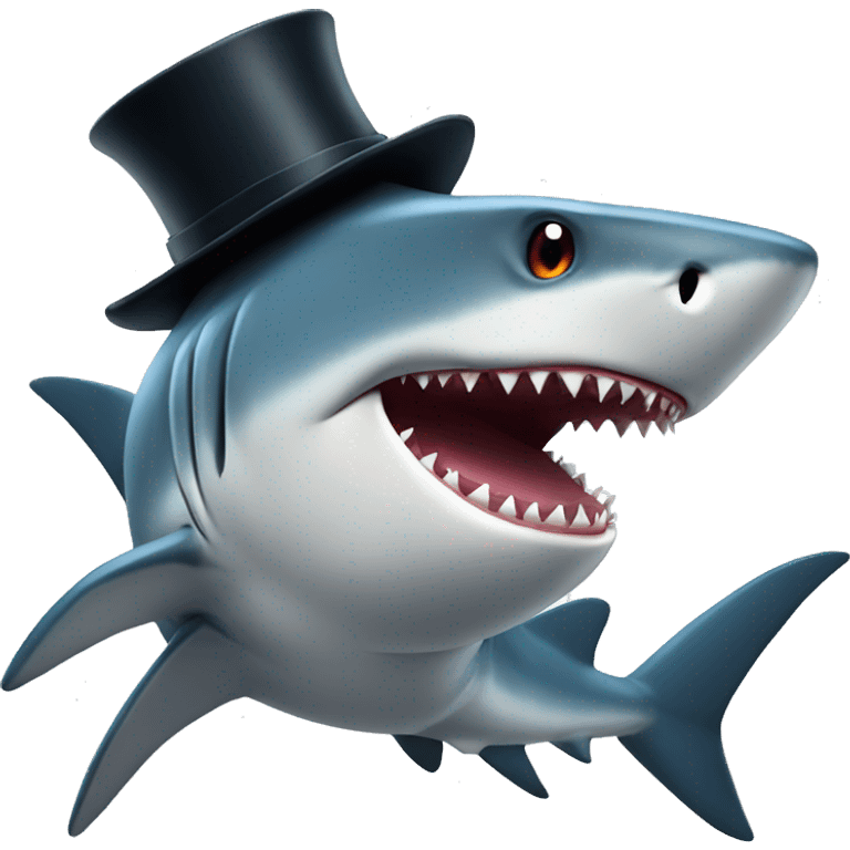 shark with tophat emoji