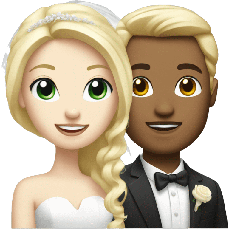 White bride with blonde hair marrying a white blonde guy emoji