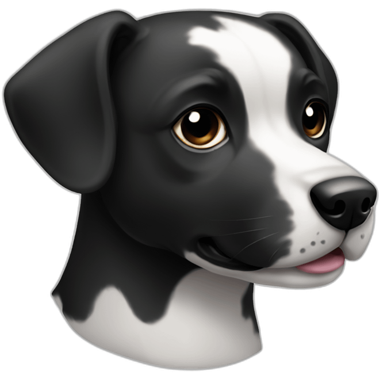 yummy black white dog emoji