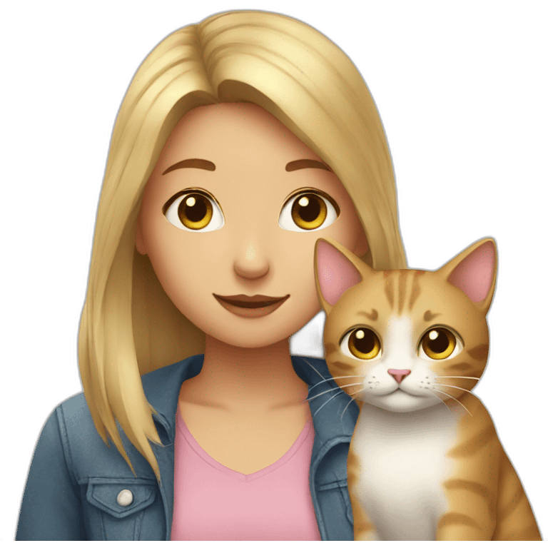 Girl and cat emoji