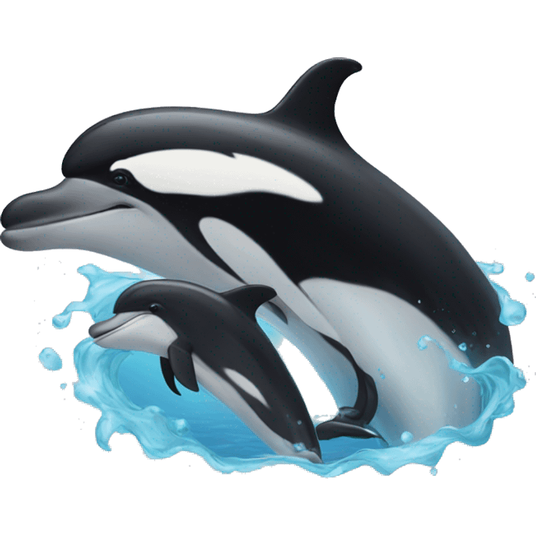 Dolphin with orca emoji