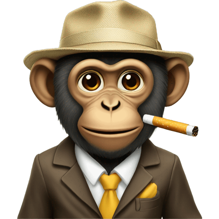 Monkey with cigarette emoji