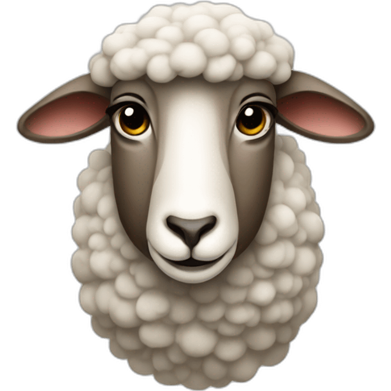 Stylish, smooth sheep with a strict look emoji