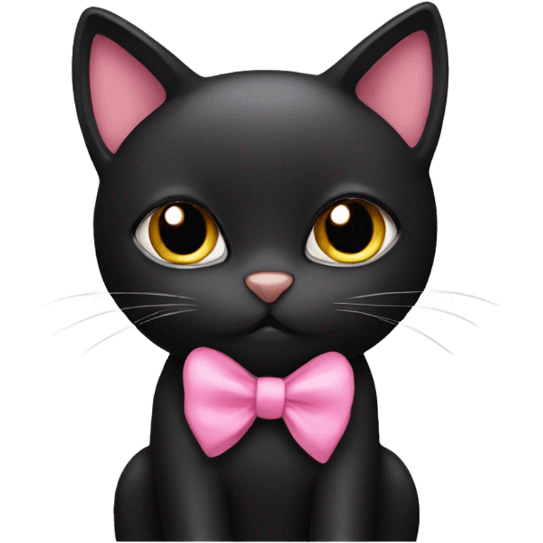 black cat with pink bow emoji