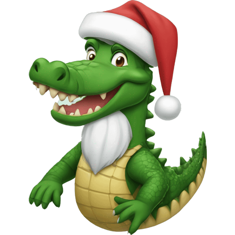 Crocodile Santa emoji