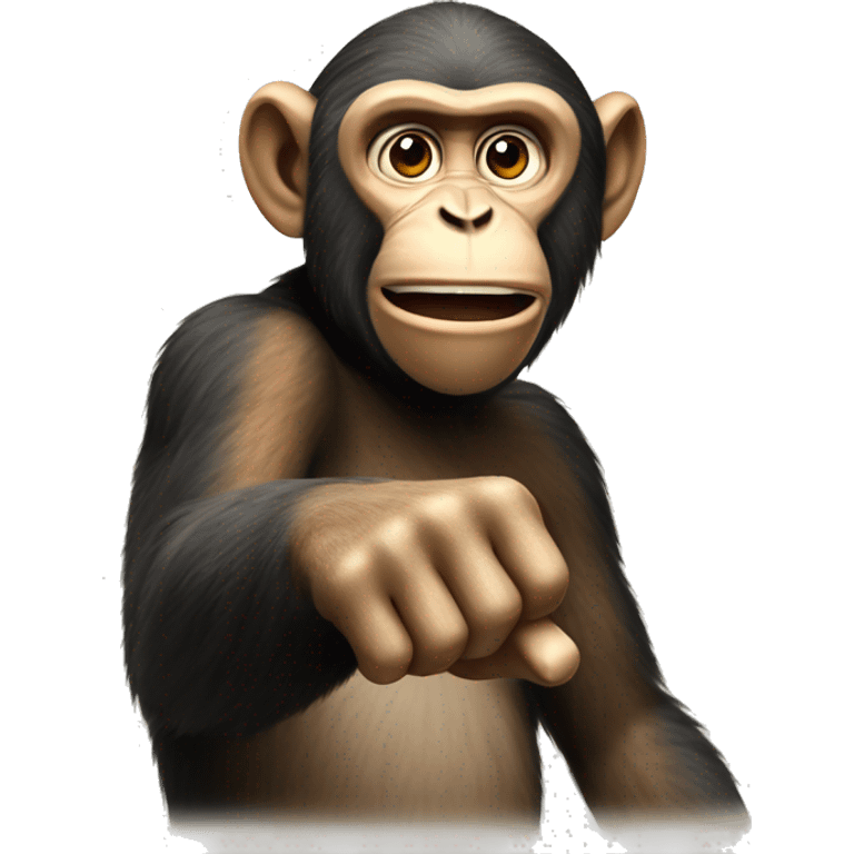 realistic Monkey pointing finger  emoji