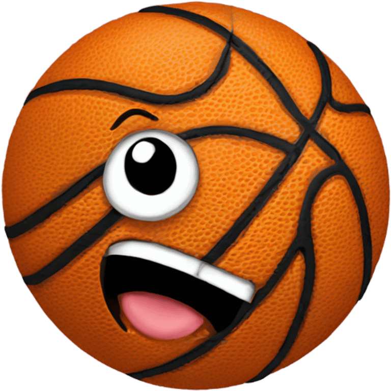 Emoji smiley after shooting a basketball emoji