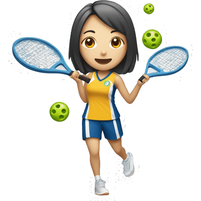 Japanese woman playing pickleball emoji