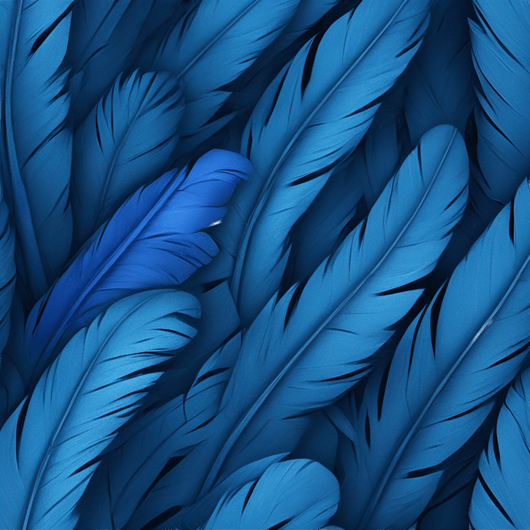 Realistic navi blue feather emoji