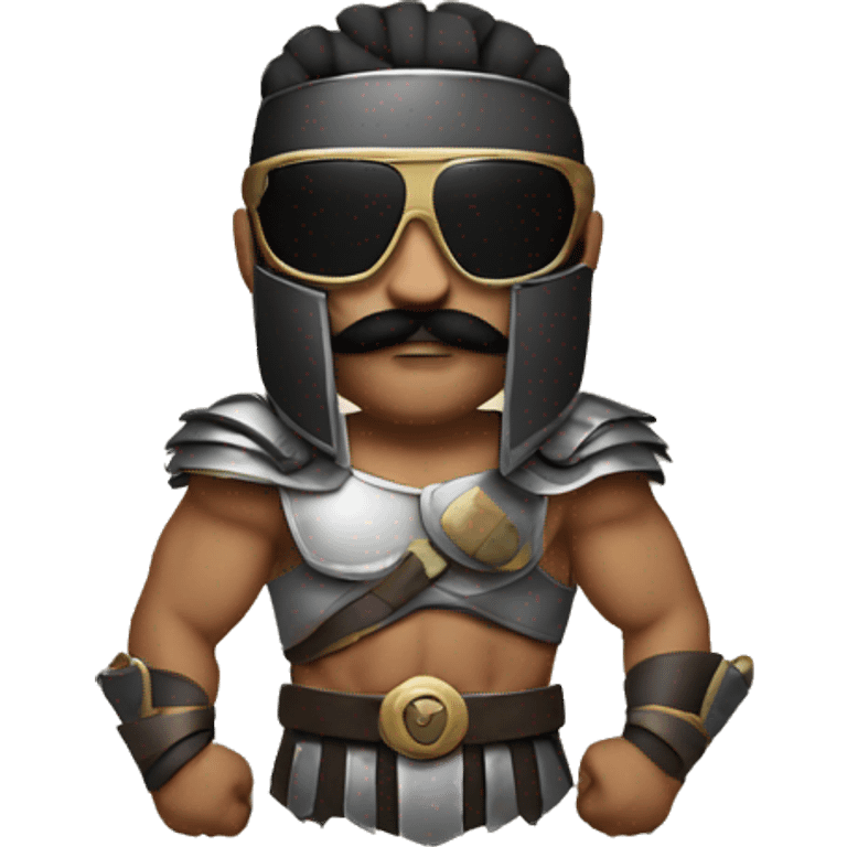 gladiator with black moustache and sunglasses emoji