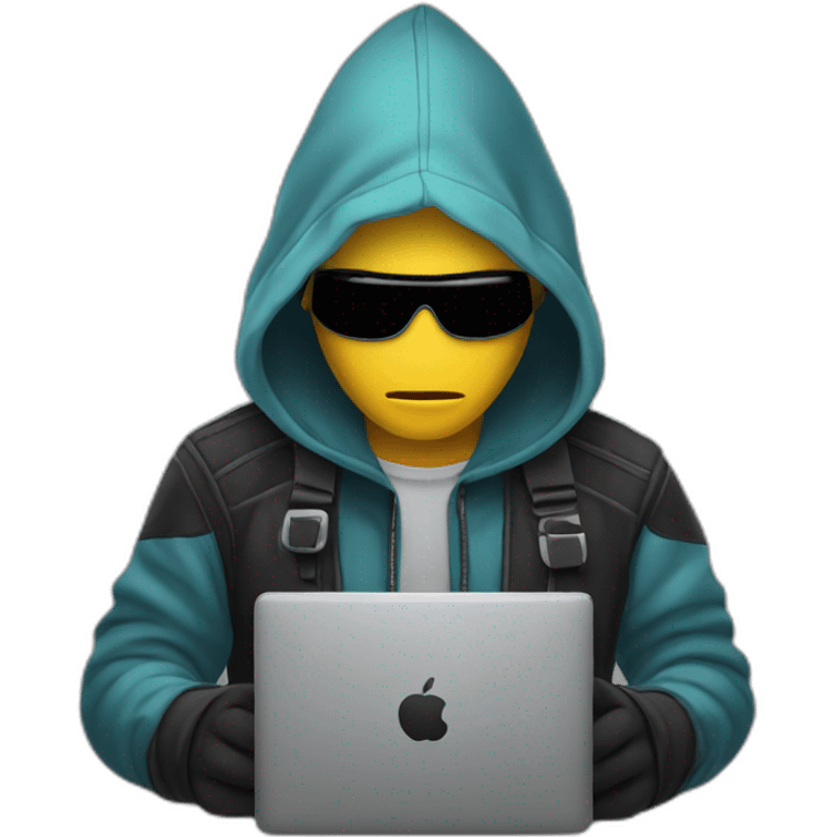 hacker using computer emoji