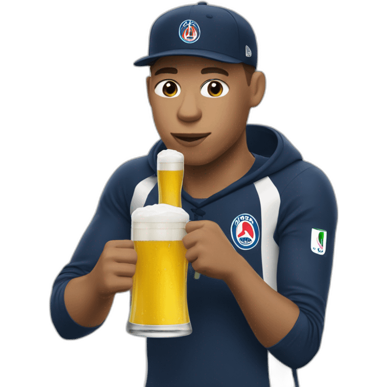 Mbappé drinking beer emoji