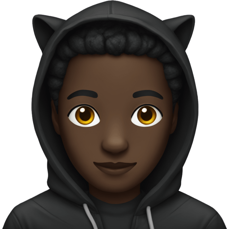 Black panther with a hoodie on  emoji