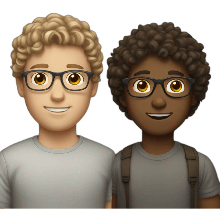 white boy with A white boy with brown curly hair and gray glasses emoji