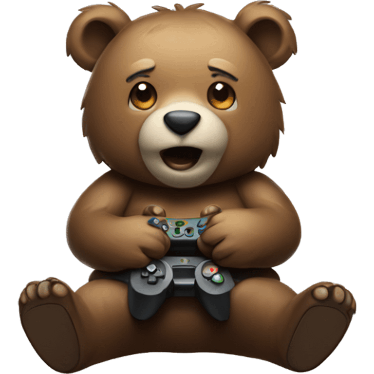 Bear playing video games  emoji