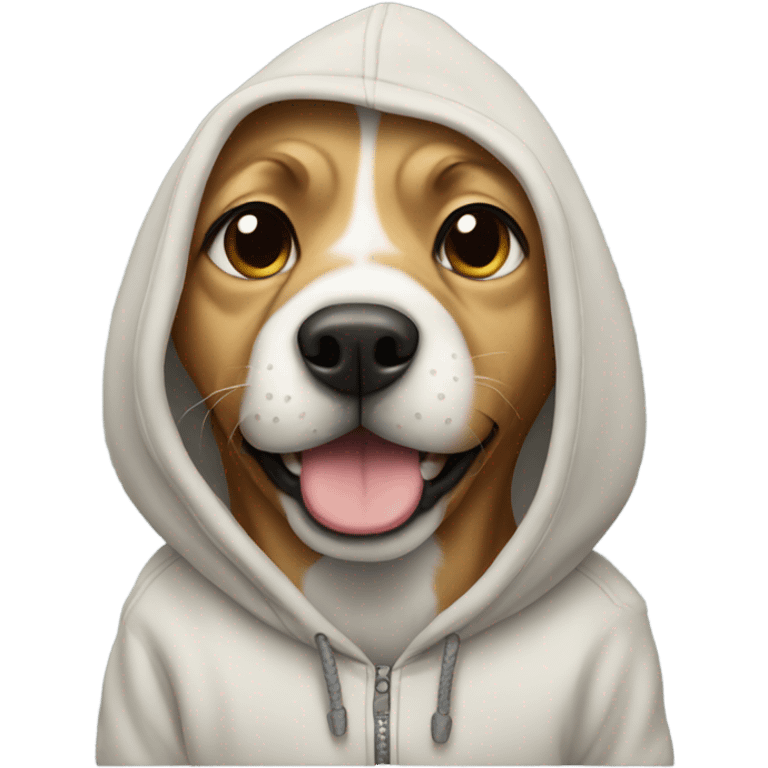 Dog wearing a hoodie emoji