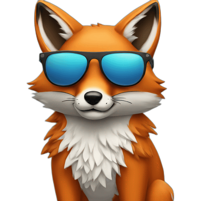 fox with sunglasses standing emoji