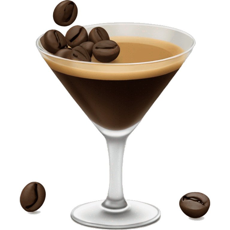 Espresso martini with espresso beans emoji