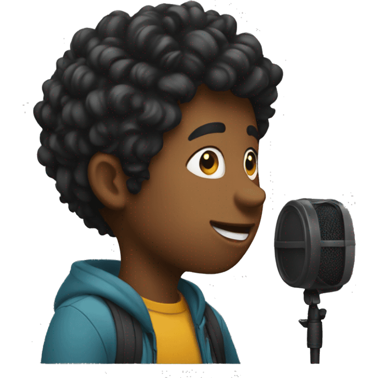 a boy recording his self emoji