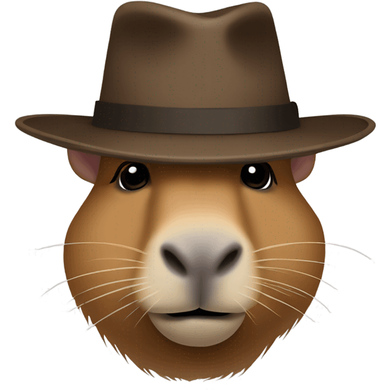 capybara secret agent brown fedora emoji