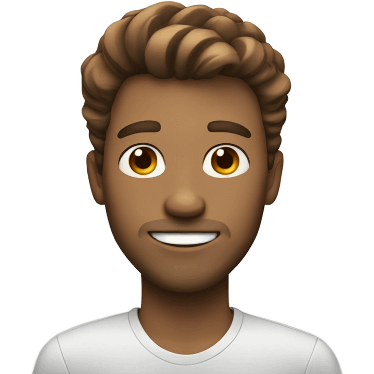 a white guy with brown hair a modern hairstyle emoji