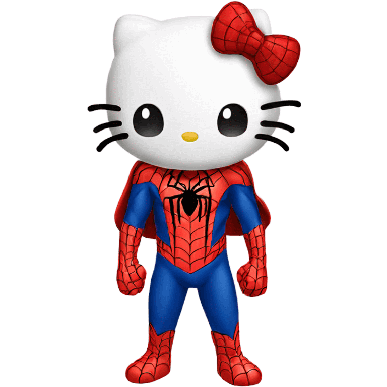 Hello kitty kissing spider man  emoji