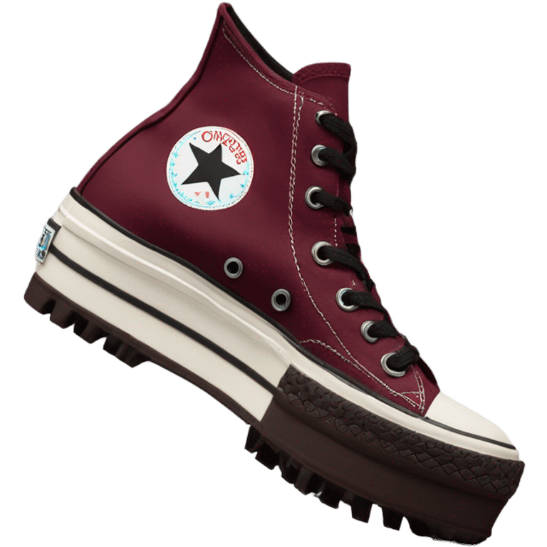 Burgundy converse platform run star hike  emoji