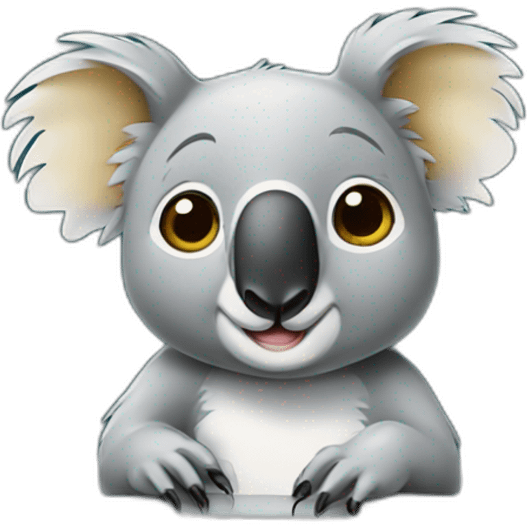 koala looking at computer screen emoji