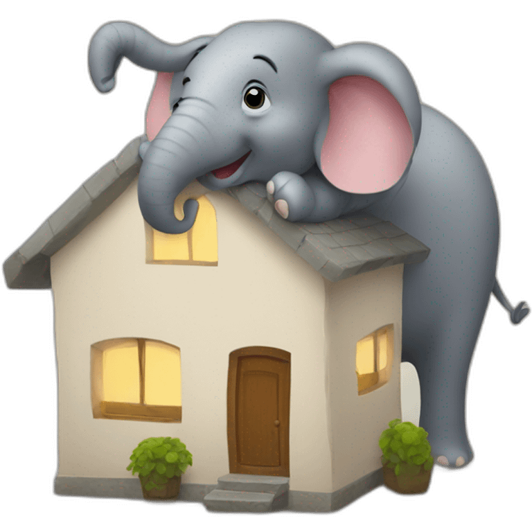 Elephant in a house emoji