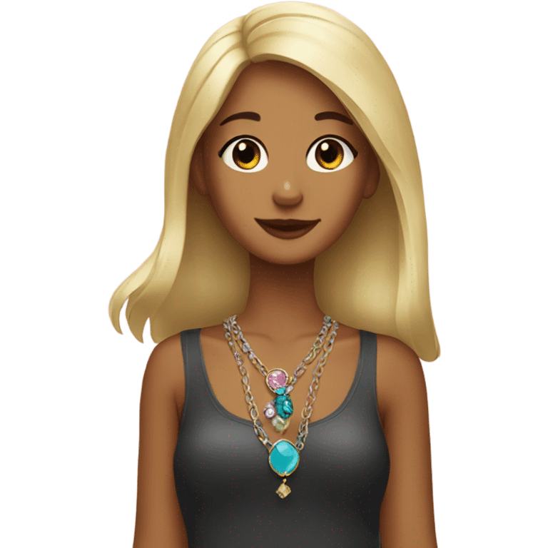 girl with dog and jewelry emoji