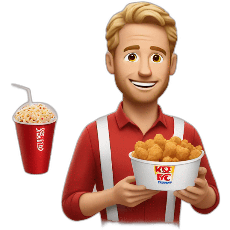 white man enjoying kfc emoji