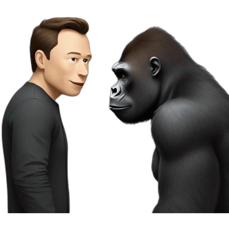 Gorilla and Elon musk meeting emoji