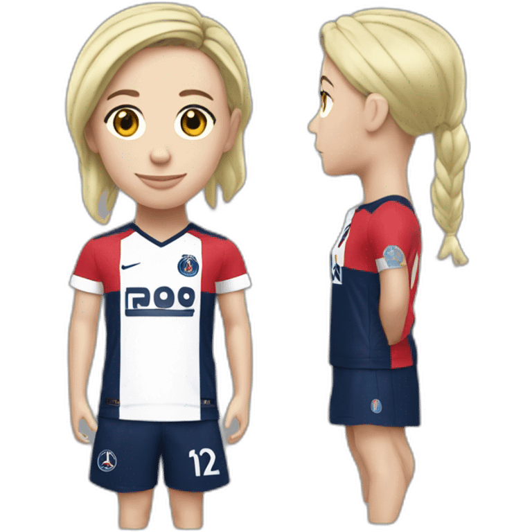 marine le pen head with psg home kit emoji